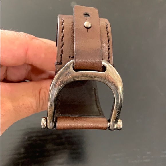 Authentic Gucci leather and silver bracelet
